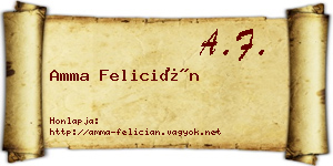 Amma Felicián névjegykártya